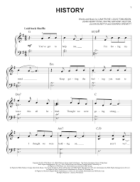 History Sheet Music One Direction Easy Piano Sheet Music Piano Sheet Music One Direction Music
