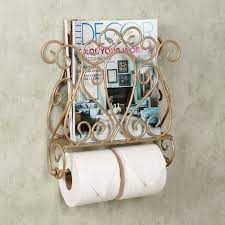 The shelf was made to be hung on a wall. Gianna Wall Mount Magazine Rack And Toilet Paper Holder