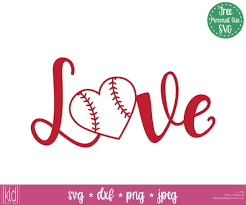 Script Love With Baseball Or Softball Heart For The O Download Includes Dxf Jpeg Png And Svg Files Free Personal Us Cricut Cricut Design Cricut Creations