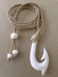 Hawaiian Fishhook Necklace Carved From Buffalo Bone Large 2 T Adjustable Cord In 2021 Wood Jewelry Diy Clay Jewelry Diy Leather Craft Tools