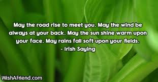 May you see your children's children. Irish Saying Quote May The Road Rise To Meet You May The Wind Be Always At Your Back May The Sun Shine Warm Upon Your Face May Rains Fall Soft Upon Your