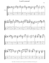 Introduction loch lomond is the largest body of freshwater in mainland britain. Loch Lomond Sheet Music For Guitar 8notes Com
