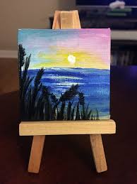 #253 how to paint a beginners beach/sunset scene acrylic video by. Diy Mini Beach Sunset Painting Make Something Mondays
