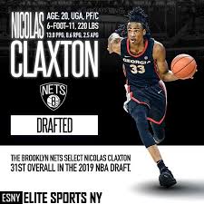 Nicolas Claxton Is The Project That Can Play The Brooklynnets Snag The Bulldog Big With The 31st Overall Selection In The 2019 Nb Brooklyn Nets Nba Draft Nba