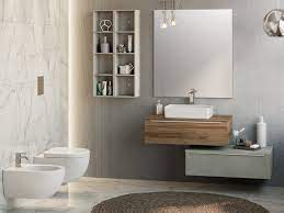 Subito a casa e in tutta sicurezza con ebay! Mobile Bagno Trendy 90 Cm Noce Con Toppino Per Lavabo Appoggio Iperceramica