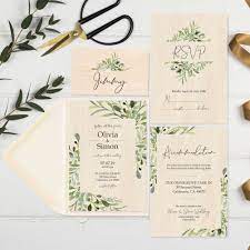 Greenery Wedding Invitation Template Printed On Real Thin Etsy Modern Wedding Invitation Wording Wedding Invitation Templates Rustic Wedding Invitations