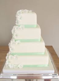 White Mint Wedding Cake Simple But Still Classy With A Hint Of Your Wedding Colour Mint Wedding Cake Mint Green Wedding Cake Groom Wedding Cakes