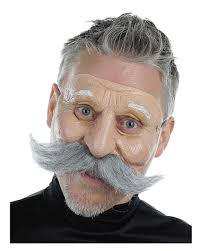 Grandpa Half Mask With Beard Carnival Mask