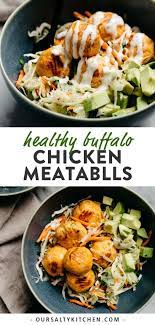 Buffalo Chicken Meatballs With No Mayo Coleslaw Recipe Clean Eating Recipes For Dinner Chicken Meal Prep Buffalo Chicken Meatballs