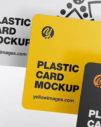 Download Tree Plastic Cards Mockup In Stationery Mockups On Yellow Images Object Mockups PSD Mockup Templates
