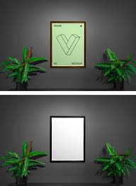 Poster With Plants Mockup In 2020 Graphic Design Freebies Design Freebie Poster Mockup Psd