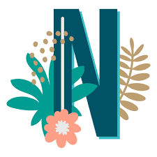 Tropical Decorated Capital Letter N Ad Paid Affiliate Decorated Capital Letter Tropical Lettering Lettering Alphabet Print Making