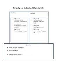 Top Hat Graphic Organizer For Compare And Contrast Two Articles Compare And Contrast Graphic Organizers Comparing And Contrasting