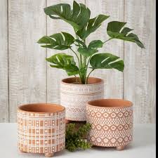 Bestelle set online bei about you. Terracotta Tribal Inspired Planters Set Of 3 House Hall