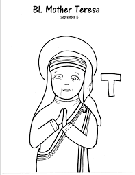 Famous people coloring pages free look to him and be radiant: Mother Teresa Saints To Color