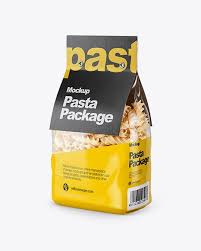Fusilli Pasta With Label Mockup Half Side View In Bag Sack Mockups On Yellow Images Object Mockups Mockup Free Psd Free Mockup Mockup