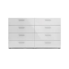 Six drawer providing ample storage. Tvilum Loft 8 Drawer Double Dresser Oak Structure White High Gloss Walmart Com Walmart Com
