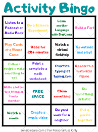 Social distancing ideas for adults. Activity Bingo Will Keep Your Kids Busy During Social Distancing