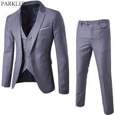This flattering modern cut is always sure to make an impression, making it the perfect sartorial choice. 2018 Formal Business Mens Suits Slim Fit 3 Piece Suit Jacket Vest Pants Wedding Groom Plus Size Tuxedo Suit Men Custom Homme Suits Aliexpress