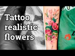 Cross with flowers inside tattoo. How To Tattoo Realistic Flowers Youtube