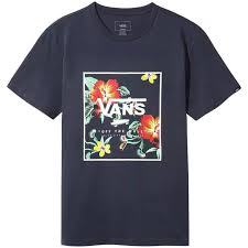 Vans Print Box T Shirt Dress Blue Trap Floral Boxing T Shirts Mens Tee Shirts T Shirt