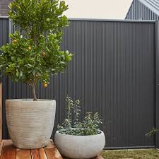 A Throwback To Theblock Sticksandwombat S Citrus Tree Looks Perfect Against The Colorbond Steel Monument F Garden Ideas Australia Citrus Trees Fence Design