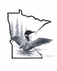 Black And White Little Falls Mn Menu Minnesota Loon Limited Edition Print Loon Tattoo Minnesota Tattoo Limited Edition Prints