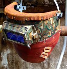 Hand Painted Camp Leather Welding Hood Welding Hoods Custom Welding Hoods Welding Helmet