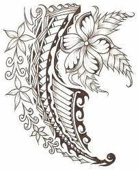 Polynesian wrap around ankles tattoos. Polynesian Tattoo Design With Flowers