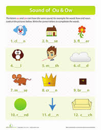 Ou And Ow Worksheet Education Com Teaching Kindergarten Writing Phonics Kindergarten Word Family Practice