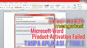 Cara Mengatasi Product Activation Failed Pada Microsoft Office 2010 Youtube