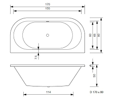 Als bewegungsraum zwischen wanne und wand sind mindestens 55 cm vorzusehen, als ideal gelten hier 105 cm. Badewanne Galatea Sun V In 3 Grossen 170 X 80 Bis 190 X 80 Badewanne24 De