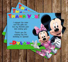 Disney personalized thank you cards and thank you notes with hundreds of designs. Novel Concept Designs Disney Mickey Mouse Clubhouse Birthday Party Thank You Card