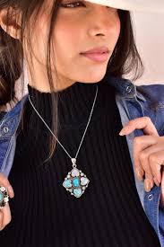 Handmade Aurora Opal & Turquoise Sterling Silver Cluster Pendant with 16  inch Adjustable Chain