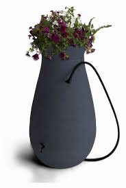 Cascata 65 Gal Decorative Rain Barrel With Integrated Planter In Slate Grey Rain Barrel Decorative Rain Barrels Rain Barrel System