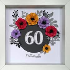 3d Lijst Verjaardag 60 Jaar Cadeau Met Naam Bloemen Originele Kadotip