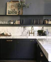 Black stained wood cabinetry combined with natural wood accents give this contemporary cooking space by the interior designers at let's talk kitchens a. Black Kitchen Cabinets White Kitchen Design Kitchen Renovation Black Kitchen Cabinets
