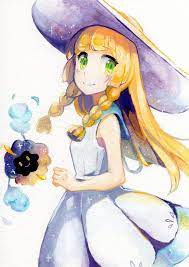 Lillie And Nebby From Pokemon Sun And Moon Painted With Gouache Pokemon Moon Pokemon Art Pokemon Fan Art