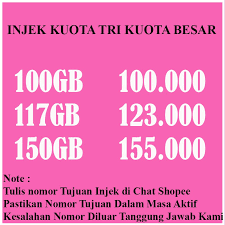 Pada kesempatan kali ini saya ingin membagikan injek tri (aon) buatan kang ifan glewo. Injek Kuota Internet Tri 100gb 117gb 150gb Langsung Masuk Shopee Indonesia