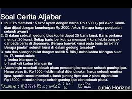 .soal bentuk aljabar cerita dan jawabannya, soal cerita fungsi invers dan pembahasannya, contoh soal pemodelan aljabar, contoh soal cerita 20 okt 2019 5 soal cerita fungsi dalam kehidupan sehari hari 12807830 mensubstitusikan nilai domain daerah asal pada fungsi tersebut berikut akan. Soal Cerita Aljabar Smp Youtube