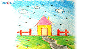 How To Draw House Landscape Landscape Drawing For Kids Easy Scenery Drawing Easy Drawings