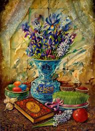 Haft Seen Painting Persian New Year Norooz Painting Paisley Art