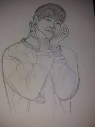 Kim taehyung (v from bts) digital painting. Bts V Kim Taehyung Kpop Art Portrait Drawing By Taehyung Ezelin Artmajeur