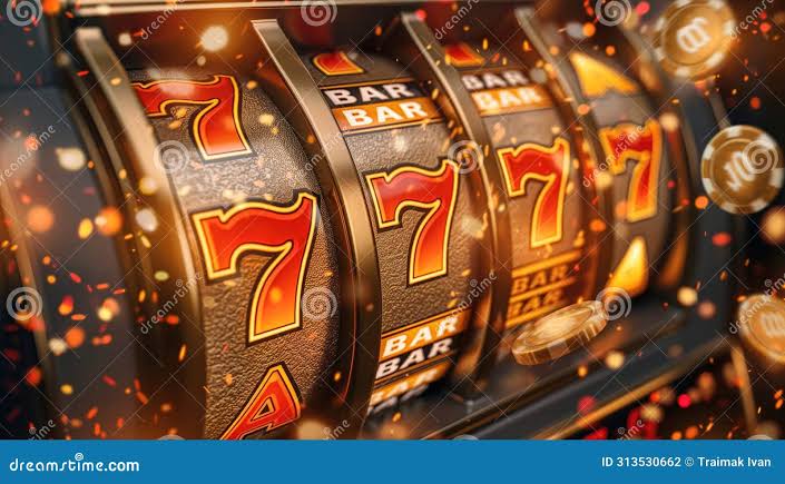 Jackpot Win on Casino Slot Machine Showcasing Triple Sevens Against a  Blurry Background Stock Photo - Image of gaming, excitement: 313530662