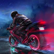 After Dark Digital 1221x1221px Biker Art Motorbike Art Motorcycle Wallpaper