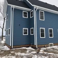 Since aluminum siding scratches and dents easily, you may find yourself having to repair or replace parts of your siding depending on the extent of the damage. Kaycan Cabot Blue Country Vinyl Siding Project In Caledon Ontario By Blackstar Aluminum