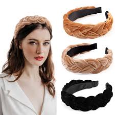 One of the most comfortable famous hairstyles in the present era is braid. Amazon Com Bascolor Braided Velvet Headband 3pcs Cute Wide Thick Headband Turban For Women Spanish Vintage Style Alice Braid Hair Band Hair Accessories For Women Girls Color4 Beauty