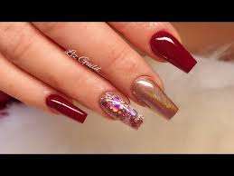 Acrylic nails often get a lot of bad press. Deep Red Ballerina Acrylic Nails Youtube