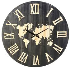 Horloge Carte Du Monde En Sapin Grave D95 Maisons Du Monde Carte Du Monde Horloge Horloge Murale