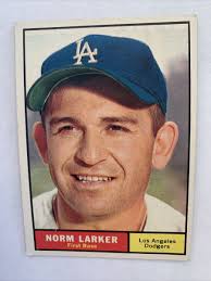 1961 Topps Baseball Card #130 Norm Parker Los Angeles Dodgers ExNm Free  Shipping